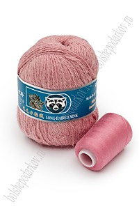 Пряжа Пух норки (синяя этикетка) Дымчато-розовый