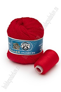Пряжа Пух норки (синяя этикетка) Красный