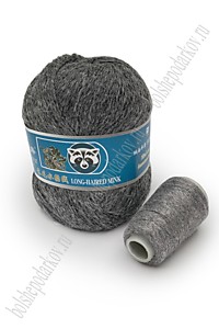 Пряжа Пух норки (синяя этикетка) Серый меланж